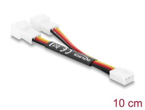 DELOCK Y-Lüfterkabel 1 x 3 Pin Bu > 2 x 3 Pin St 10cm
