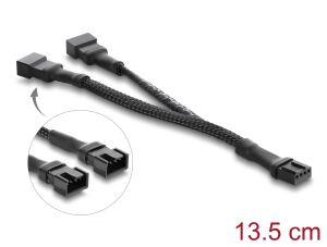 DELOCK Y-Lüfterkabel 1x 4Pin PWM Bu > 2x 4Pin PWM St 13,5cm