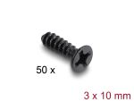 DELOCK Lüfterschraube M3 x 10 mm 50 Stück schwarz