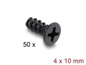 DELOCK Lüfterschraube M4 x 10 mm 50 Stück schwarz