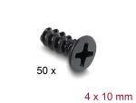 DELOCK Lüfterschraube M4 x 10 mm 50 Stück schwarz