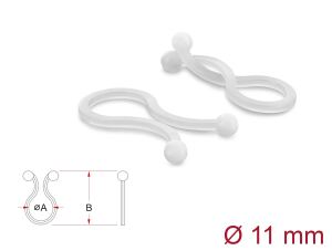 DELOCK Kabeldriller 11 mm Durchm. transparent, 100 Stück