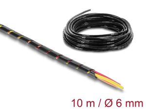 DELOCK Spiralschlauch 6 mm Durchmesser 10 m schwarz