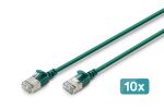 Digitus CAT 6A F-FTP Slim Patchkabel, 2 m, Grün, 10 Stück