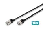 Digitus CAT 6A F-FTP Slim Patchkabel, 5 m, Schwarz, 10 Stück