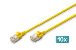 Digitus CAT 6A F-FTP Slim Patchkabel, 5 m, Gelb, 10 Stück