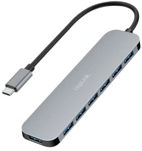 LOGILINK USB-C Hub, 7-Ports,USB 3.2 7x USB-A, 5Gbit/s, aluminium