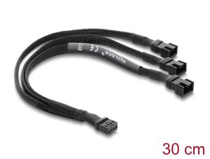 DELOCK Lüfterkabel Splitter 1x4Pin PWM Bu>St +2x4Pin St 30cm