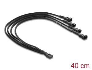 DELOCK Lüfterkabel Splitter 1x4Pin PWM Bu>St +3x4Pin St 40cm