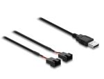 DELOCK Lüfterkabel USB-A St > 2x4 Pin Lüfteranschluss-St 1m