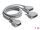 DeLOCK Adapter Y-Kabel Seriell RS-232 LFH D-Sub HD 60 Pin Stecker zu 2 x D-Sub 25 Stecker 1 m grau