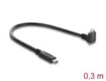 DeLOCK USB 5 Gbps Kabel USB Type-C™ Stecker gerade zu USB Micro-B Stecker mit Schraubenabstand 18 mm 90° nach oben gewinkelt 0,3 m schwarz