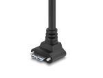 DeLOCK USB 5 Gbps Kabel USB Type-C™ Stecker gerade zu USB Micro-B Stecker mit Schraubenabstand 18 mm 90° nach oben gewinkelt 0,3 m schwarz