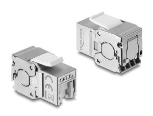 DeLOCK Keystone Modul RJ45 Buchse zu LSA Cat.6A geschirmt werkzeugfrei mit Staubschutzklappe