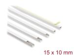 DELOCK Kabelkanal selbstkleb. 15x10mm Länge 1m 5er Pack weiß