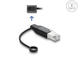 DELOCK USB-C Netzwerk Adapter Gigabit LAN 1x RJ45 Stecker