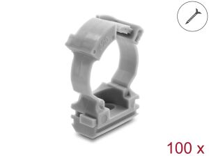 DELOCK Kabelschlauchhalter Verschlussclip 20mm 100St grau