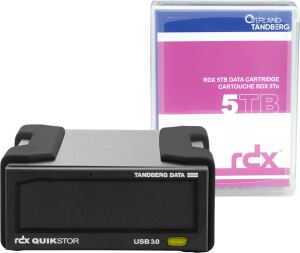 Tandberg Data O-T RDX Laufwerkskit mit 5TB Kassette, extern, schwarz, USB3+