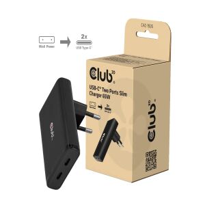 CLUB3D USB-C® 2-Port Ladegerät Slim 65W GaN PD3.1 PPS