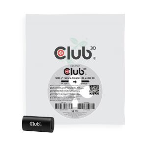CLUB3D USB-C®-Buchsenadapter 40G 240W 8K60Hz