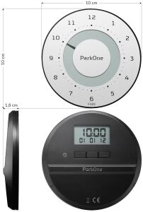 Needit ParkOne Parkscheibe Schwarz, Weiß, Metallisch Elektronisch