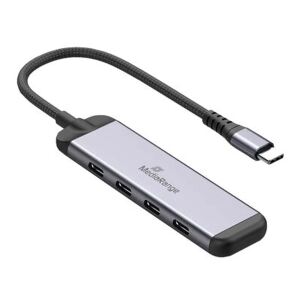 MediaRange USB-HUB 4-Port 3x USB-C 3.2 / 1x USB-C PD silber