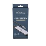 MediaRange USB-HUB 4-Port 3x USB-C 3.2 / 1x USB-C PD silber