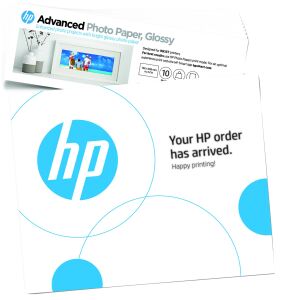 HP Advanced Fotopapier, glänzend, 29,48 kg, 101 x 305 mm (4 x 12 Zoll), 10 Blatt