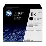 HP 11X 2-pack High Yield Black Original LaserJet Toner...