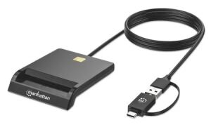 Manhattan 102759 Smart-Card-Lesegerät USB USB Typ-A Schwarz