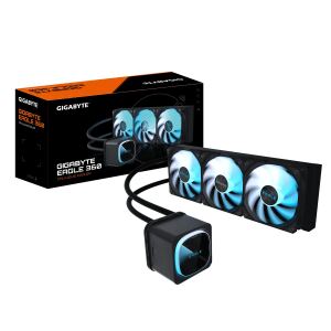 GIGABYTE EAGLE 360 Flüssig-CPU-Kühler - 3x120mm ARGB-Lüfter, Vollfarb-LCD, DAISY-CHAIN, Kompatibel mit Intel LGA 1851 und AMD AM5