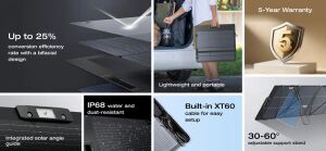 EcoFlow 220W Lightweight Portable Solar Panel Solarmodul Monokristallines Silizium