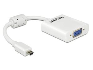 HDMI Adapter Delock micro D -> D-Sub15 St/Bu weiß