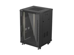 LANBERG 19" 18U 600x600 freistehend Glastür (FlatPack) sw