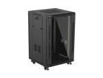 LANBERG 19" 18U 600x600 freistehend Glastür (FlatPack) sw