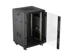 LANBERG 19" 18U 600x600 freistehend Glastür (FlatPack) sw