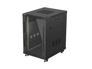 LANBERG 19" 18U 600x800 freistehend Glastür (FlatPack) sw