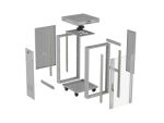LANBERG 19" 22U 600x600 freisteh. LCD Glastür V2(FlatPack)gr