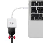 Lindy 43437 Videokabel-Adapter 0,1 m USB Typ-C VGA (D-Sub) Weiß