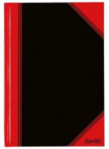 Bantex China-Kladde A5 96 Bl. Liniert Rand , schwarz/rot