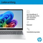 HP OmniBook 3 NGAI 15-fn0523ng Copilot+ PC AMD Ryzen AI 5 330 Laptop 39,6 cm (15.6") Full HD 16 GB DDR5-SDRAM 512 GB SSD Wi-Fi 6 (802.11ax) Windows 11 Home Silber
