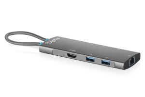 DIGITUS USB-C Docking Station, 8-Port, HDMI, USB, RJ45, PD