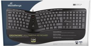 MediaRange ergon. Multimedia-Tastatur 124 Ta. Scr-Rad UK sw