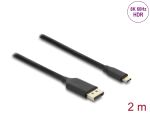 DELOCK USB Type-C > DisplayPort (DP Alt Mode) 8K 60 Hz 2m