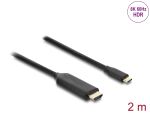 DELOCK USB Typ-C > HDMI Kabel (DP Alt Mode) 8K 60Hz 2m schw.