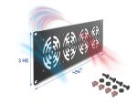 DELOCK 19" Rackblende für 4 Lüfter 92 x...