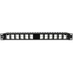 24-Port Blank Angeled Keytsone Shielded 1U Patch Panel