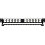 24-Port Blank Angeled Keytsone Shielded 1U Patch Panel