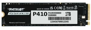 1 TB Patriot SSD P410 PCIe 4.0 x4 Nvme R5000/W4500