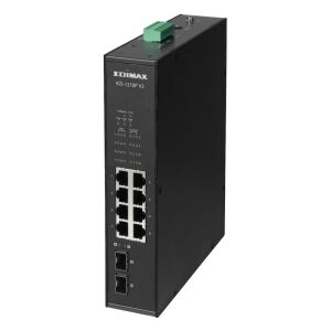 EDIMAX Industrial 10-Port Gigabit PoE+ DIN Rail Switch IP30